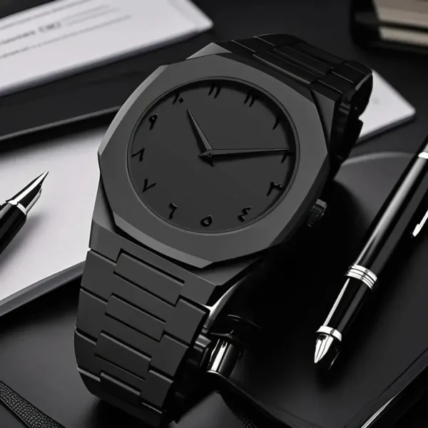 Black Arabic Aura – Premium Arabic Dial Men's Watch - Image 3