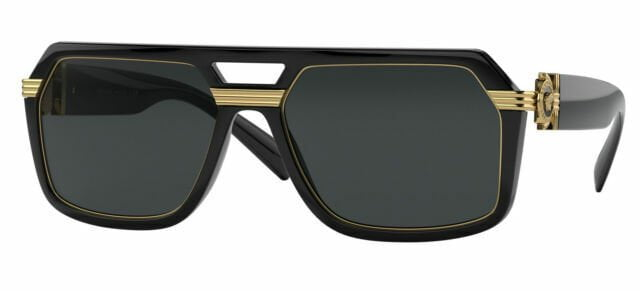 Versace Dark Grey Geometric Men's Sunglasses VE4399 GB1/87 58 - Image 6